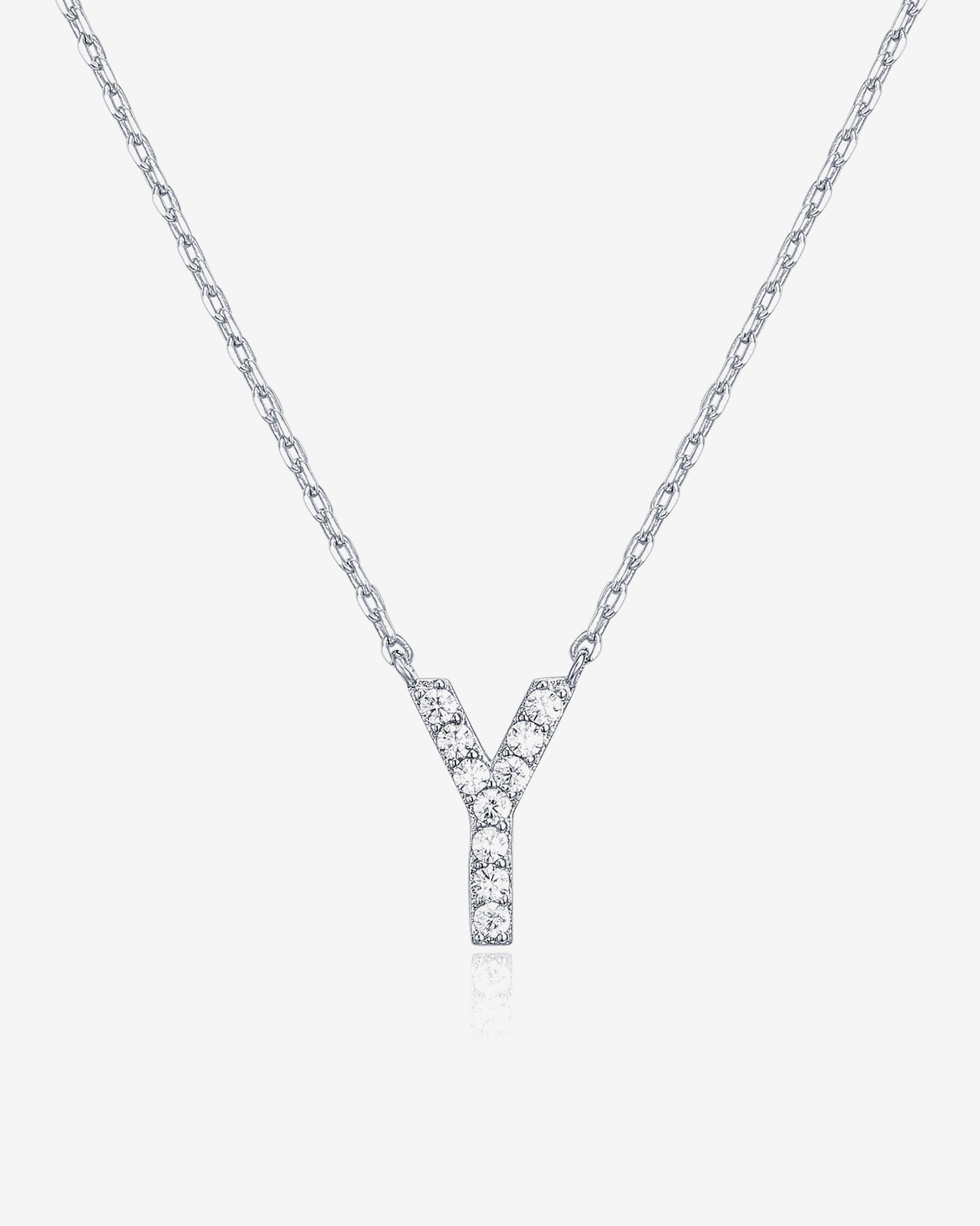 Initial Pendant Necklace with Cubic Zirconia